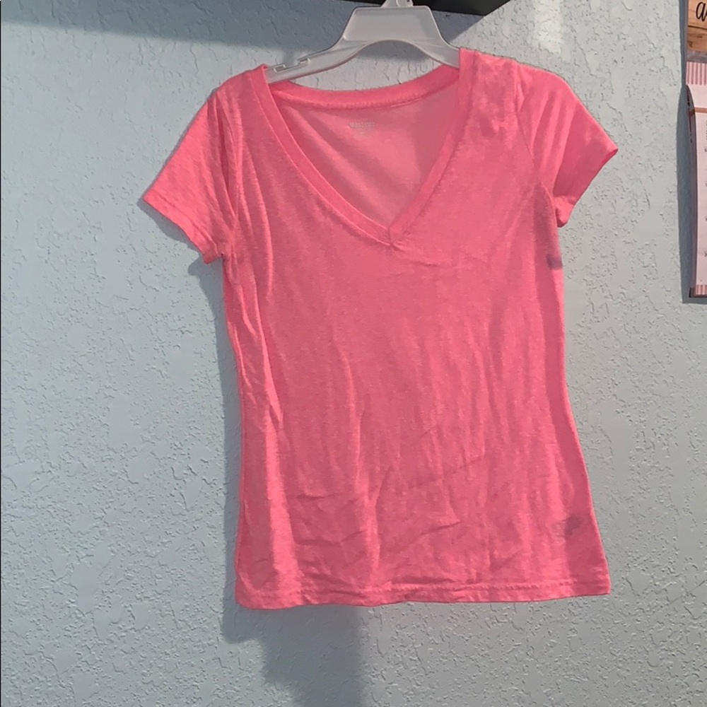 Pink V-neck tee